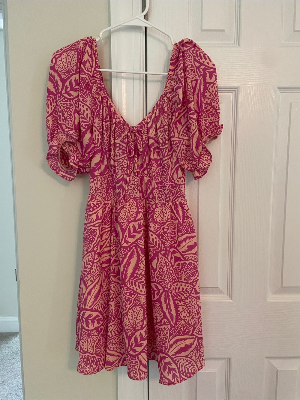 Sienna Sky Pink and Cream Floral-Print Mini Dress